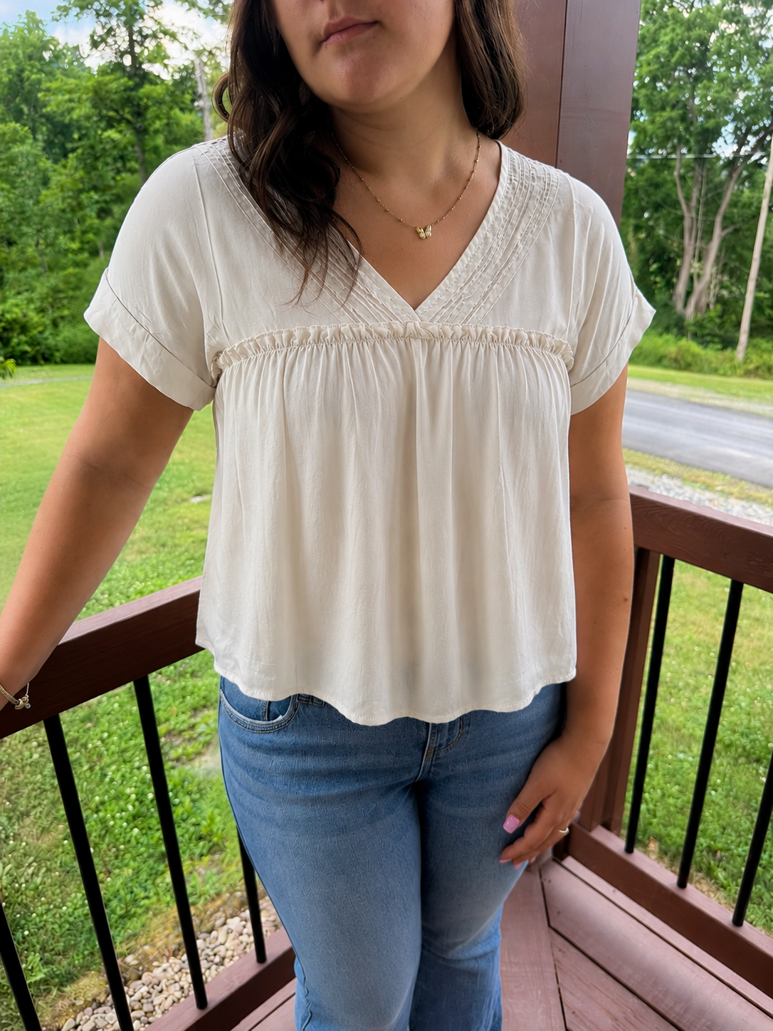 The Ivory Flowy Top