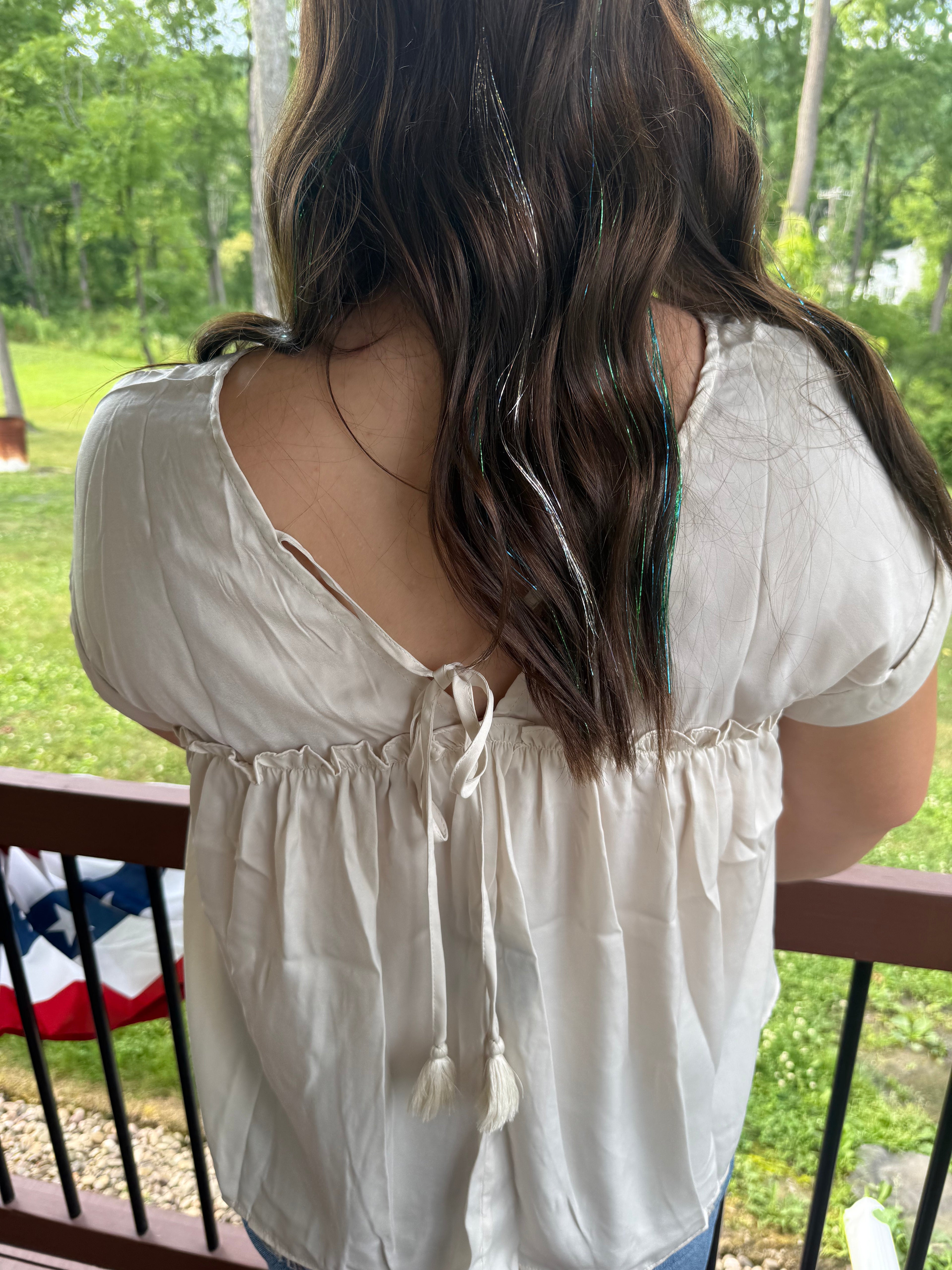 The Ivory Flowy Top