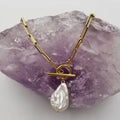 Paperclip Chain Pearl Necklace